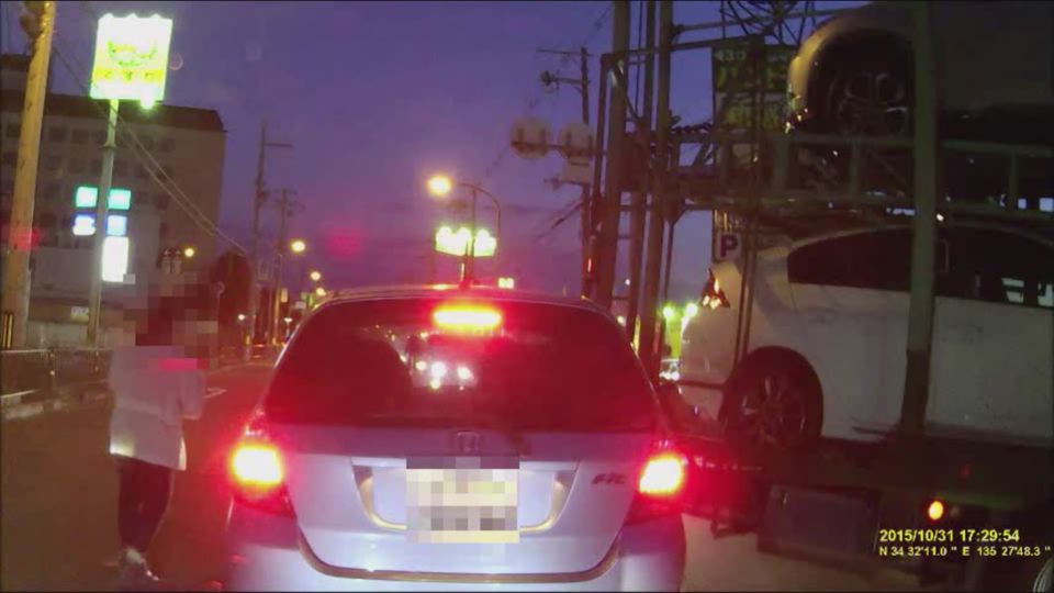 オーバーハングによる接触事故 ドライブレコーダー投稿動画 ユピドラ