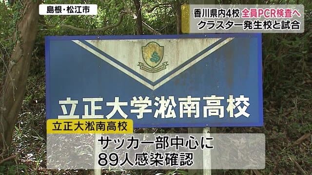 香川の高校生155人pcr検査へ 大規模クラスター松江市の高校サッカー部と香川の交流試合 香川 Ohk 岡山放送