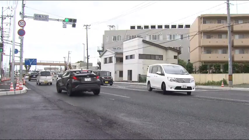国道４号　四高入口交差点に右折専用レーン設置【岩手・盛岡市】