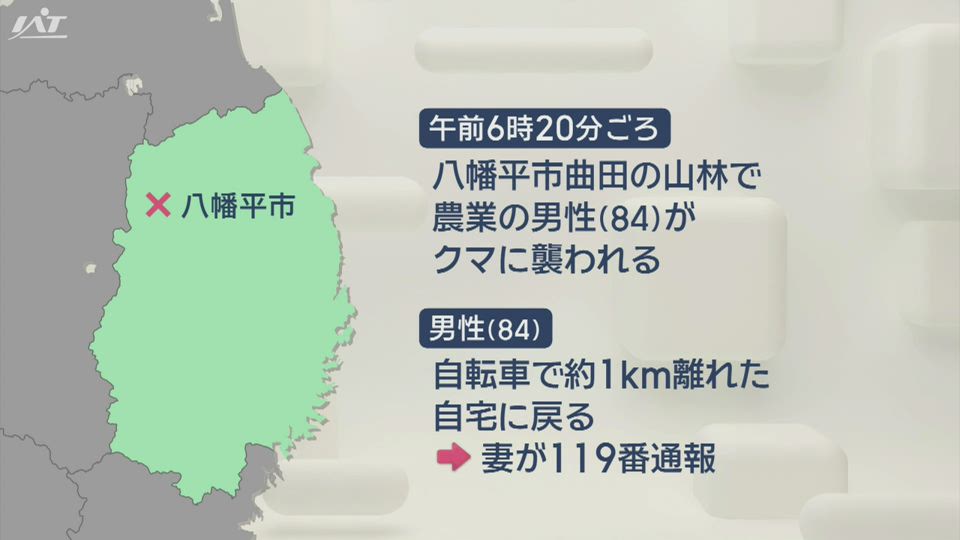 クマに山林で襲われ８４歳男性けが