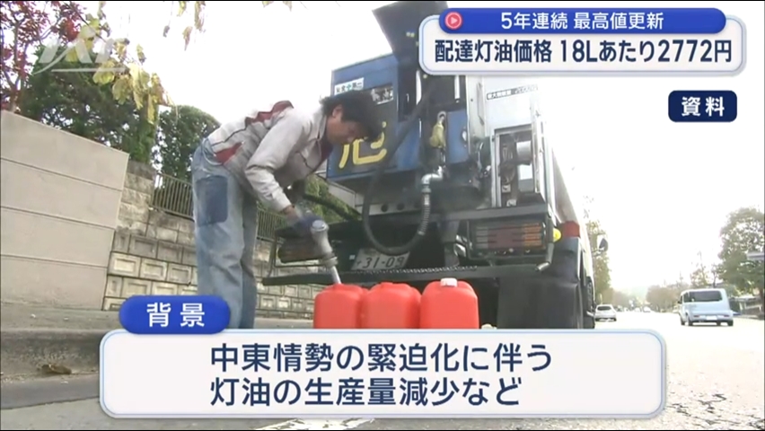 １８リットルで２７７２円　県生協連灯油委員会【岩手】