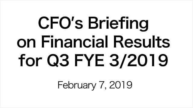 Marubeni Corporation CFO's Briefing on Financial Results for the 3rd Quarter of FYE 3/2019