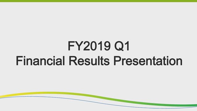 DAIICHI SANKYO COMPANY, LIMITED FY2019 Q1 Financial Results Presentation