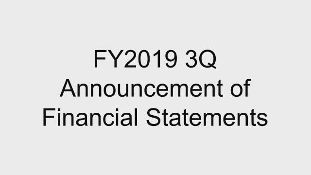 AEON CO., LTD. FY2019 3Q Announcement of Financial Statements