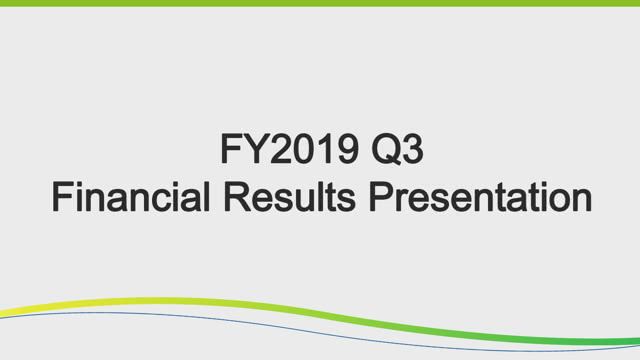 DAIICHI SANKYO COMPANY, LIMITED FY2019 Q3 Financial Results Presentation