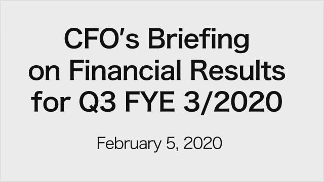 Marubeni Corporation CFO's Briefing on Financial Results for the 3rd Quarter of FYE 3/2020