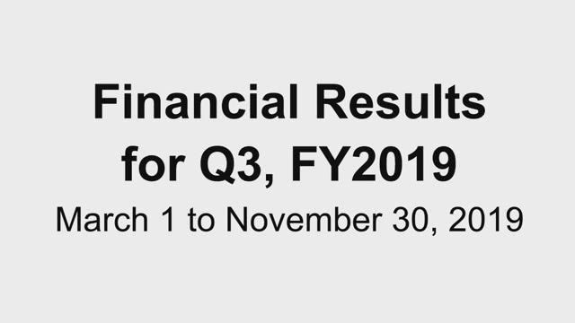 AEON MALL Co., Ltd. Financial Results for Q3, FY2019 (March 1 to Nov 30, 2019)