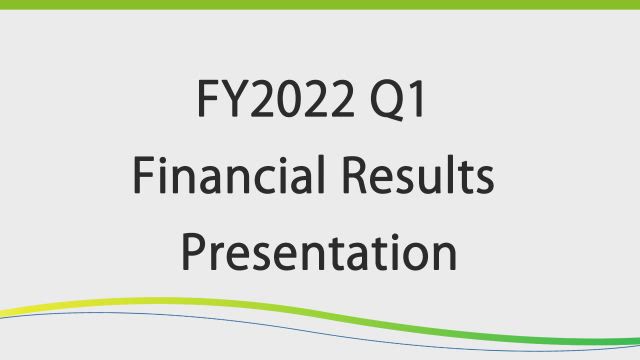 DAIICHI SANKYO COMPANY, LIMITED FY2022 Q1 Financial Results Presentation