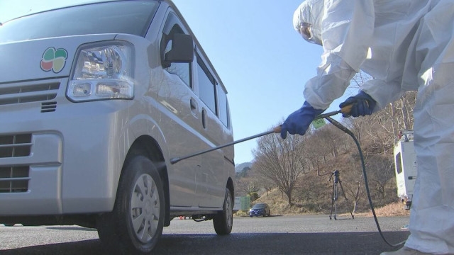 消毒発送♥即購入優先♡プロフ確認様 宮崎県で鳥インフル発生、大分県内の国道で24時間の車両消毒続く（OBS