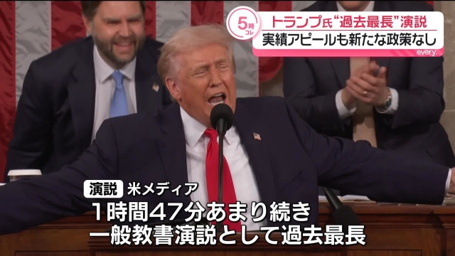 トランプ大統領“過去最長”演説 実績アピールも新たな政策なし（日テレ