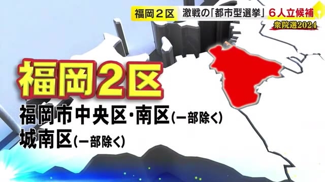 【衆院選】福岡2区　激戦の「都市型選挙区」に6人が立候補　自民と立憲は5回連続対決