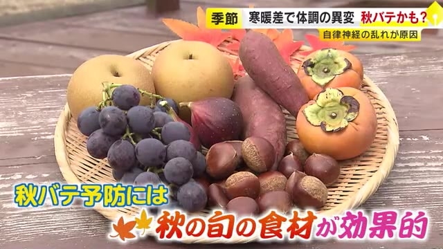 激しい寒暖差で「秋バテ」に…今が旬の食材を取り入れてケア　だるさや頭痛は自律神経の乱れが原因かも　福岡