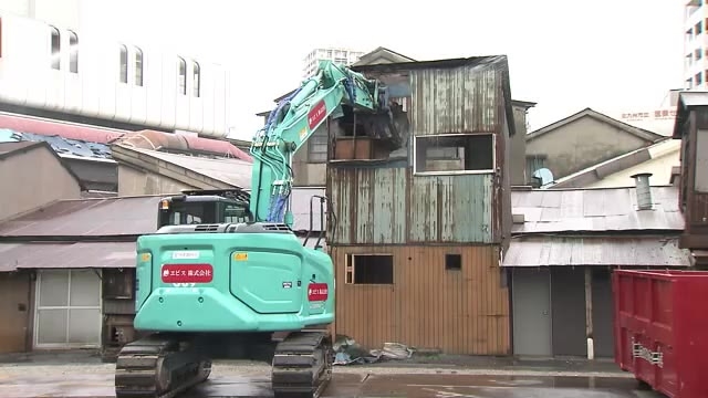 旦過市場の再整備事業　老朽建物の解体工事始まる　4階建て商業施設は来年度末までに建設予定　北九州市