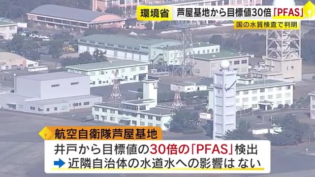 目標値30倍の「PFAS」を検出　福岡県の航空自衛隊芦屋基地の井戸　国の調査で判明　県は周辺の井戸水利用を控えるよう呼びかけ