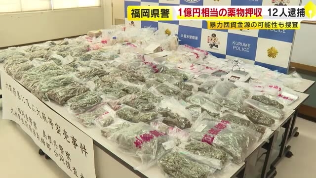 末端価格1億円相当の薬物を押収　大麻や覚醒剤を“売買”　男女12人の密売グループを逮捕　暴力団資金源の可能性も視野に捜査