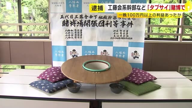「タブサイ」賭博で工藤会系幹部などを現行犯逮捕　一晩１００万円以上の利益あったか　福岡・北九州市