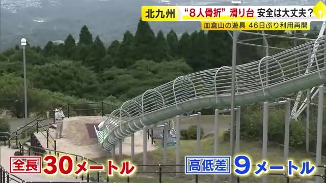 “8人骨折”皿倉山の滑り台　46日ぶり利用再開　「厚さ2倍のゴムマット」「滑り台サポーター」など安全対策　北九州市