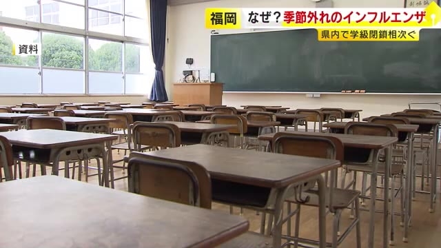 早くもインフルエンザ流行の兆し　県内で学級閉鎖相次ぐ　長引く暑さも一因か　エアコン使用で換気不十分に　福岡