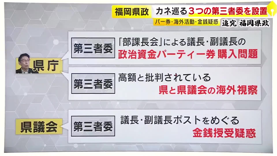 福岡県と県議会が「3つの第三者委員会」を設置　調査結果次第では来春の統一地方選挙に影響か　“ガチンコ”議会は3日目も“大揺れ”　代表質問で異例の事態も